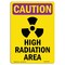 Signmission OSHA CAUTION RADIATION Sign, High Radiation Area W/ Symbol, 10in X 7in Decal, 10" H, 7" W, Portrait OS-CR-D-710-V-10231 - alternate 1